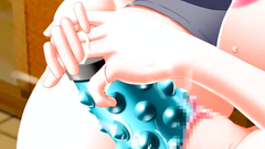 She puts huge sex toys in her tiny holes