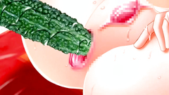 Awesome solo girl rides huge cock sex toy