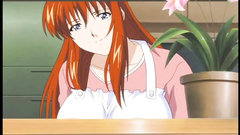 Hot and busty redhead cutie plays with massive erection