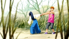 Erotic hentai teenager's story with pretty brunette girl