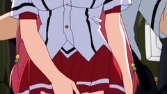 Sexy schoolgirl in shirt skirt gets jizzed in public