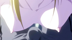 Sexy girl with long legs plays with big cock