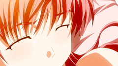 YOung and busty redhead babe against big erection