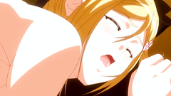 Hot blonde teen in stocking with stripes fucks hard