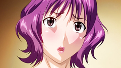 Sexy hentai chick with purple hair in gangbang