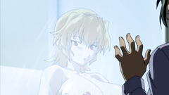 He's jerking his cock in front of sexy hentai cutie