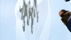 He's jerking his cock in front of sexy hentai cutie