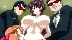 Cute brunette with huge tits in sexy lingerie - bdsm hentai