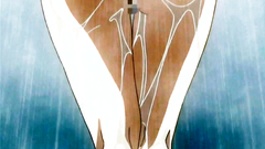 Adorable brunette girl with large massive tits alone in the shower