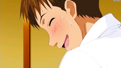 Hot brunette girl with big tits takes cock in mouth