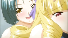 Three beautiful babes serve one lucky cock