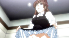 Round breasted sexy maid rides her guest's erection