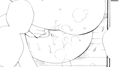 Chubby young hentai cutie plays with hard dick