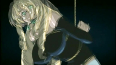 She spreads her long legs in black stockings