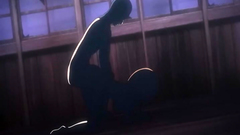 Pink-haired hentai cutie doggy-style fucked on her knees