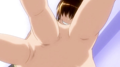 Pink-haired hentai cutie doggy-style fucked on her knees