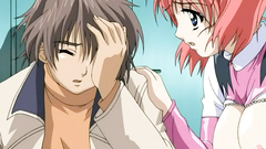 Handsome stud and young sexy redhead girl