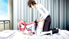 Hot pink-haired hentai schoolgirl drilled from behind