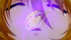 Petite hentai chick with small boobs and green hair