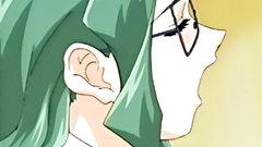 Nerdy hentai cutie with nice breasts fucks with her lover