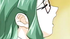 Nerdy hentai cutie with nice breasts fucks with her lover