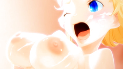 Busty hentai teens get covered with a warm sticky jizz