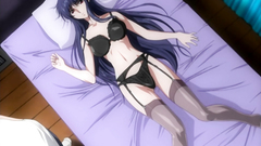 Hot brunette babe in classy lingerie in porn toon