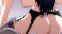 Hot brunette babe in classy lingerie in porn toon