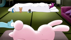 Her tiny shaved pussy filled with warm and sticky cum