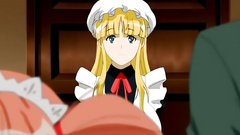 Busty blonde maid is ready to serve her horny boss