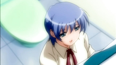 Young teen takes facial after a cock-sucking