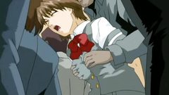 Short-haired cutie gets groped in the train