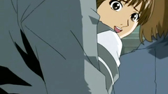 Short-haired cutie gets groped in the train