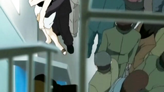 Young black-haired hottie forced to suck in the train