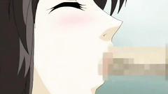 Young black-haired hottie forced to suck in the train