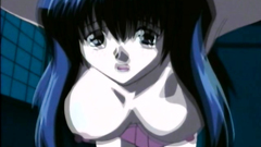 Long-haired brunette gets powerful orgasm