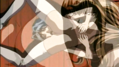 Naked lesbians having fun together with sex toys