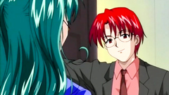 Intense fuck for slender teenage couple in hentai toon