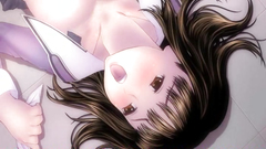 Beautiful brunette girl with nice tits fucked very deep in her pussy