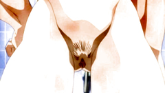 Hot chicks with nice curves blow cock on their knees