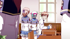 Young and handsome schoolgirl in sexy school uniform