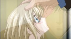 Innocent-looking blonde babe in hentai toon