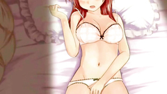 Sweet teen squeezes his cock between her tits