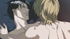 Gay couple having fun together in hentai cartoon