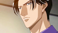 Gay couple having fun together in hentai cartoon