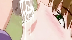 Hot brunette with huge boobs strokes that cock till the jizz