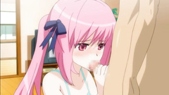 Barely legal teen blows cock standing on her knees