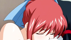 After hardcore fuck busty redhead cutie gets filled with cum