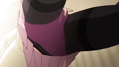 Long-legged black-haired cutie in nice hentai cartoon