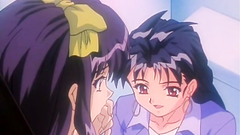 Romantic kissing of handsome brunette babes